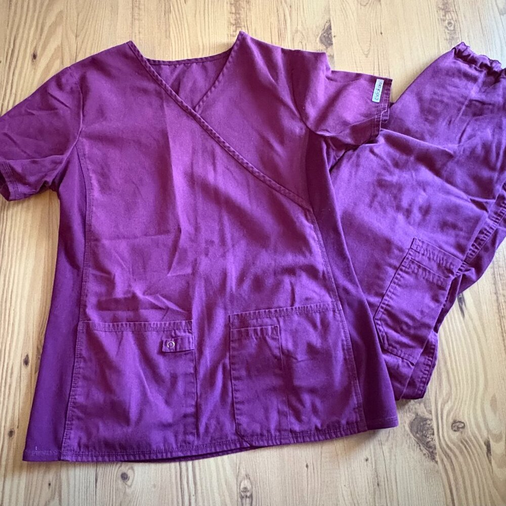 Cherokee Workwear Ladies Low Rise Drawstring Cargo Pant & Top Set